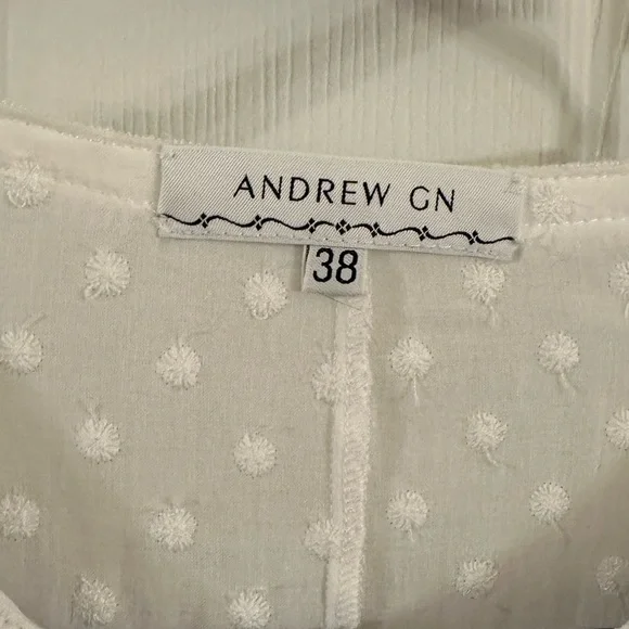 Andrew GN French Designer Swiss Dot Zip Front French Size 38 - Picture 9 of 10